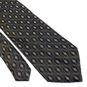 Pronto Uomo Green Woven Geometric Abstract‎ Wide Silk Tie